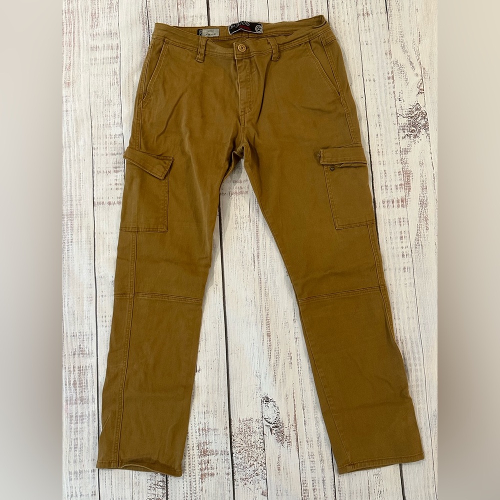 💥2/$15💥OG Jeans Men’s 36x32 Skinny Fit Tan Khaki Cargo Pants Skater Streetwear